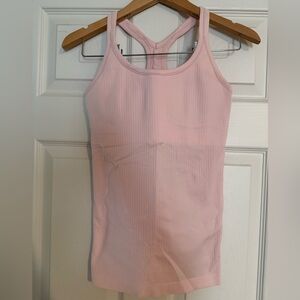 Lululemon ebb to street racerback tank, pink, size 8
